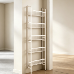 5-Tier Sturdy Metal Slim Shelf Behind Door Organizer