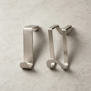 2-Pack Brushed Nickel Over Cabinet Door Hook Organizer