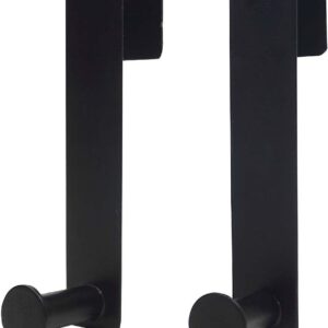 2-Pack Matte Black Metal Over Cabinet Door Hooks Stainless