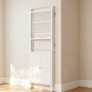 Tall Floor Standing Metal Organizer with 2 Pegboard Panels