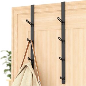 2-Pack Matte Black Vertical Over Door Hook Heavy Duty