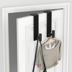 2-Pack Black T-Shape Heavy Duty Over Door Hooks Stainless